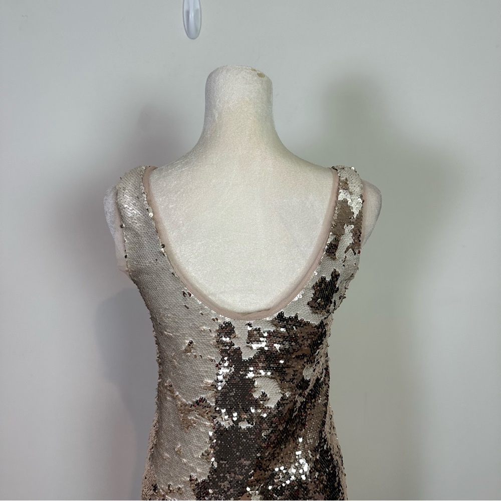 ZARA Basic Collection Women's Gold Sequin Sleevel… - image 6